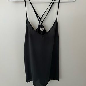 Grey hollister criss cross back spaghetti strap loose top